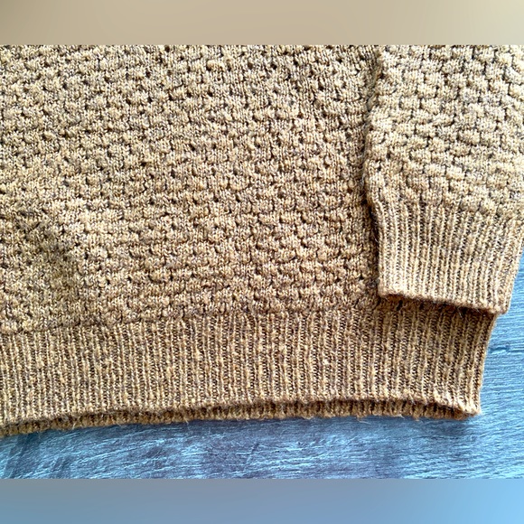 ICHI tan brown knit sweater crew neck cotton blend - Picture 3 of 9